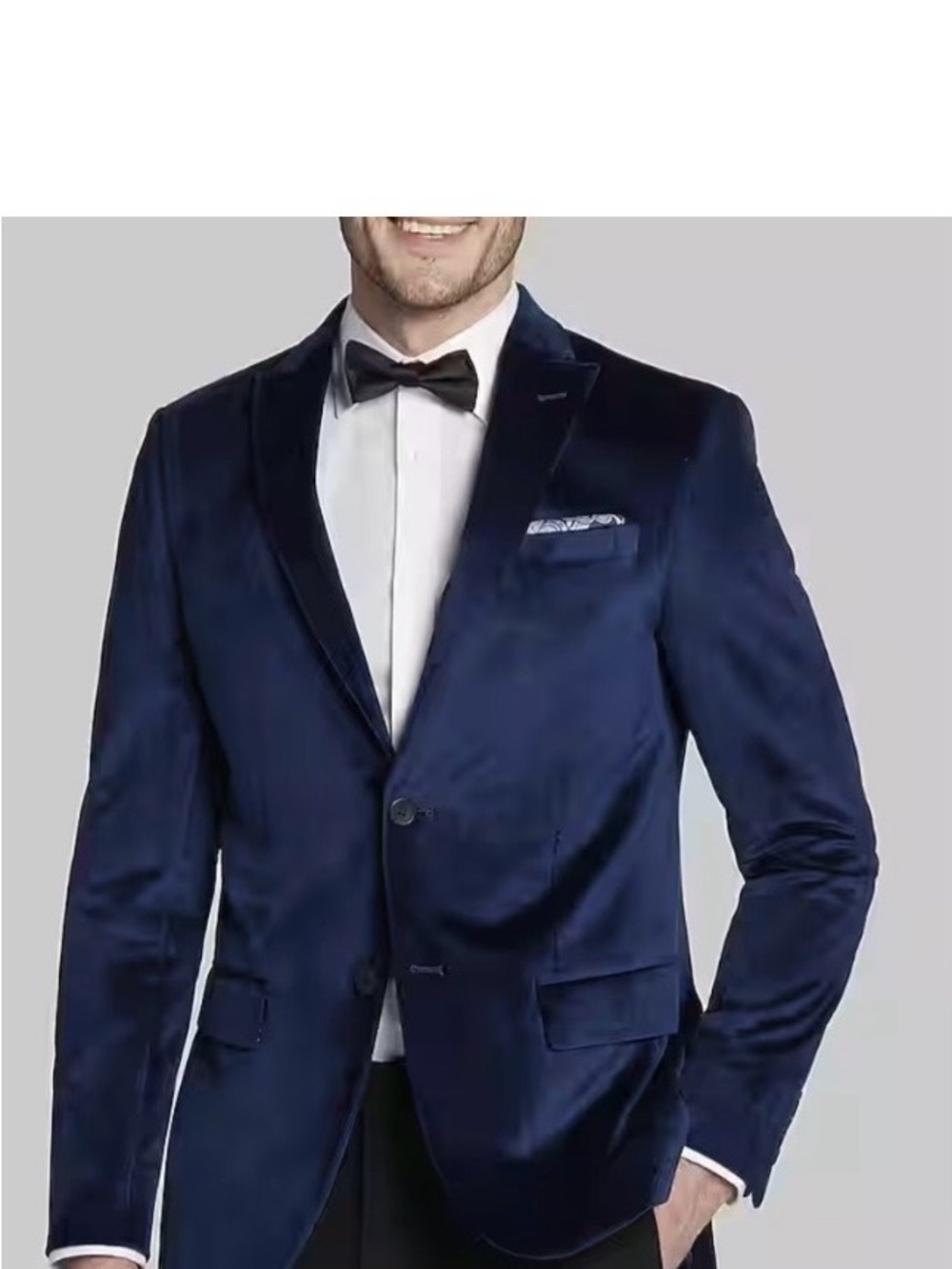 Jos. A. Bank Navy Blue Velvet  tailored fit dinner jacket
Never Worn. 42 R